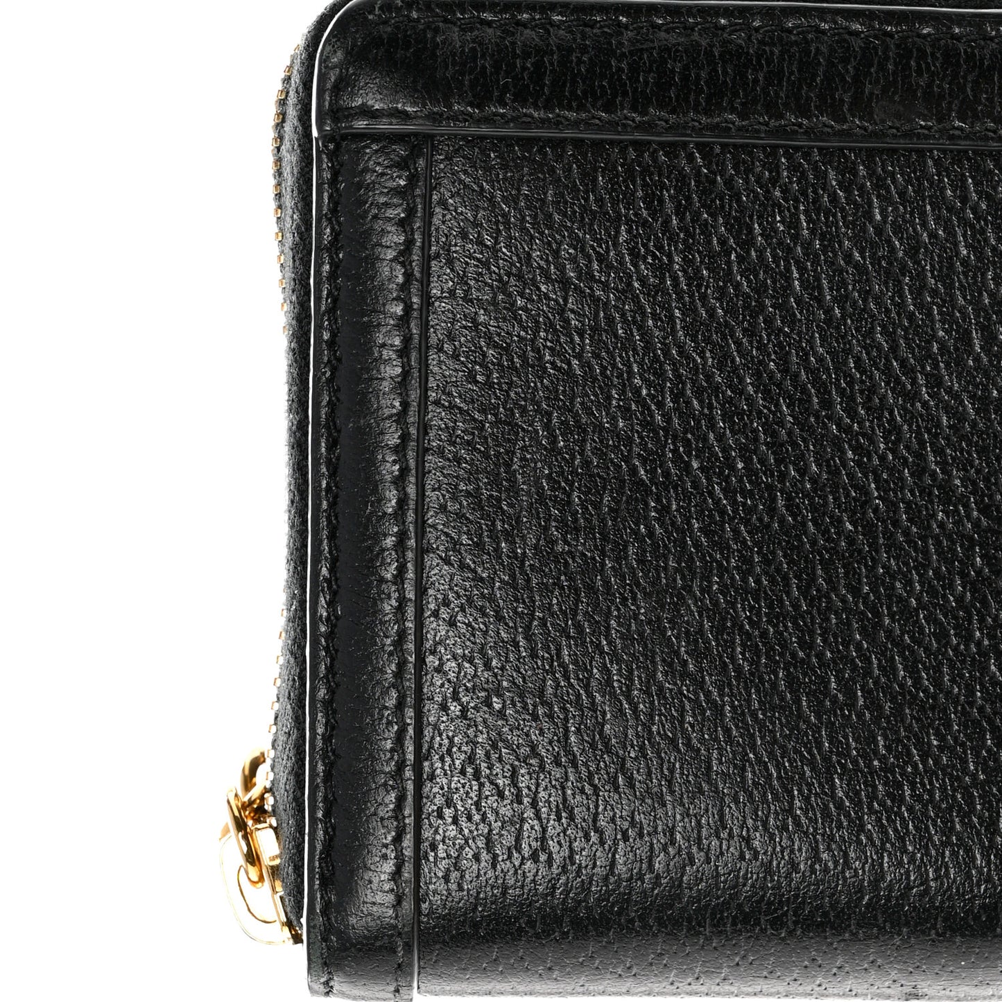 Calfskin Web Ophidia Zip Around Wallet Black