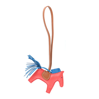 Hermes Milo Lambskin Grigri Rodeo Horse Bag Charm PM Rose Texas Bleu Zanzibar Gold 1 of 4