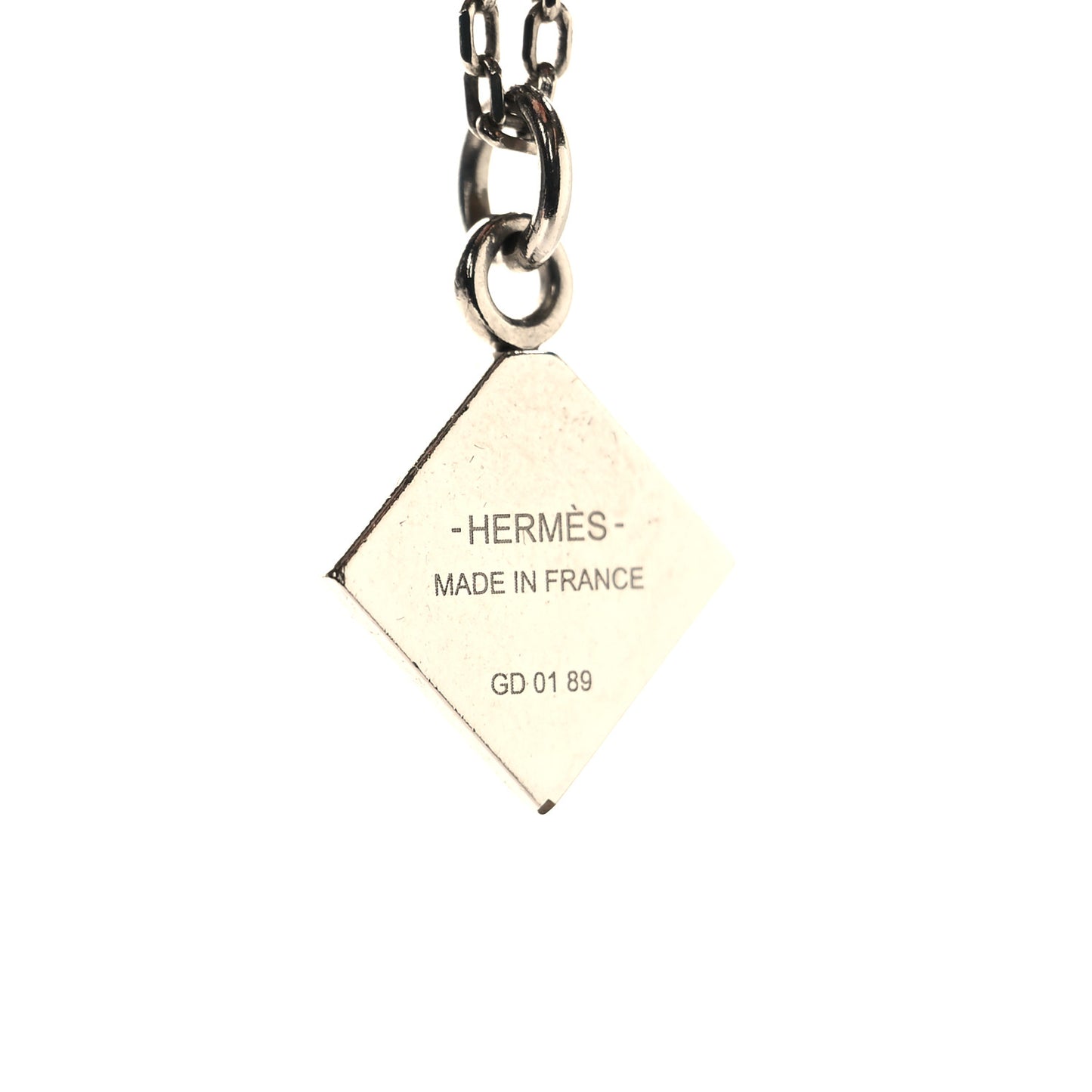 Palladium Plated Medor Folk Pendant Necklace White