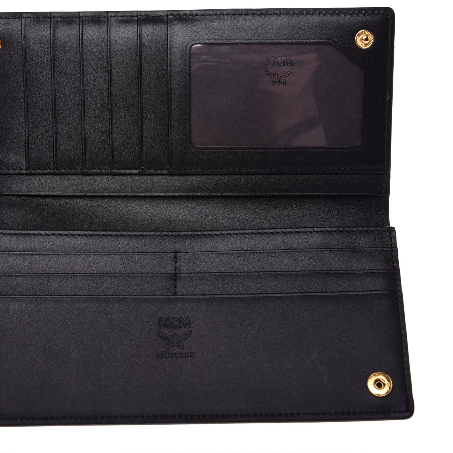 Grained Calfskin Wallet Black White