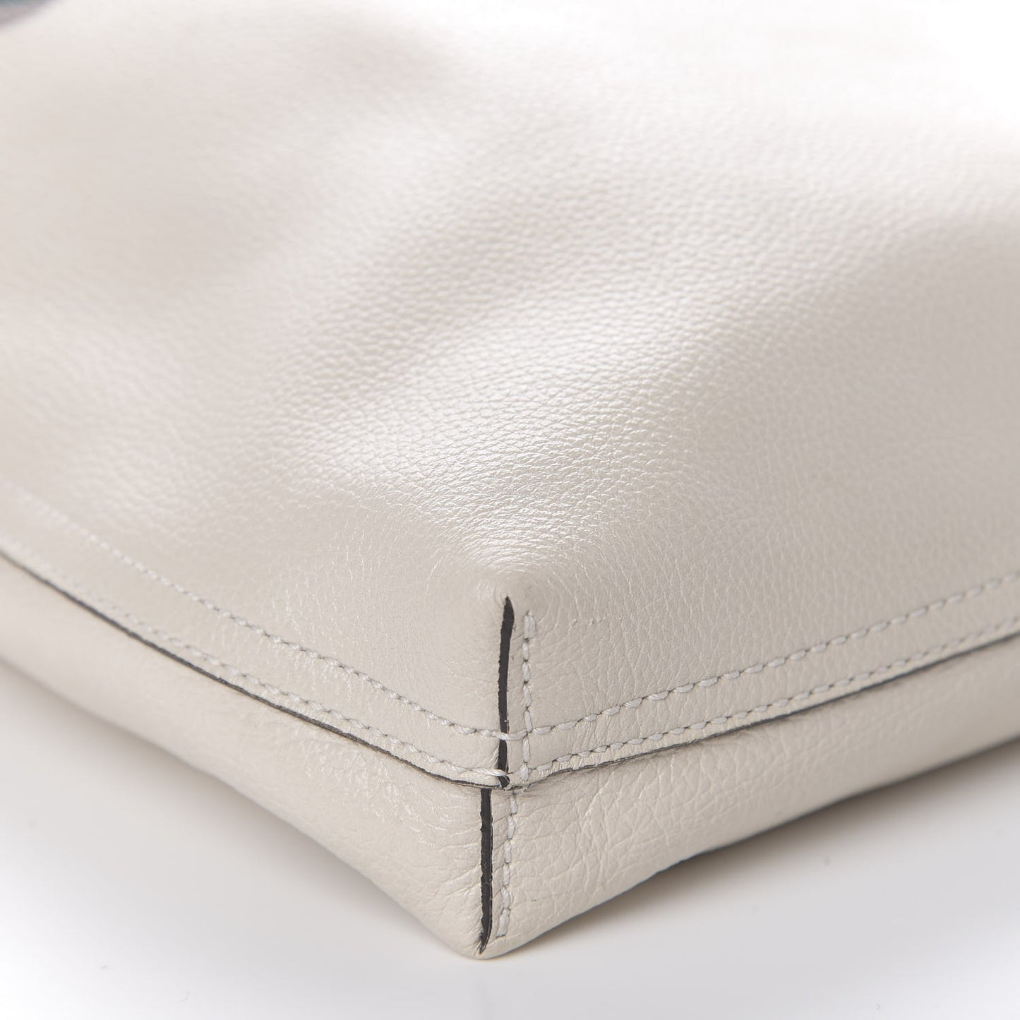 Calfskin Mens Logo Tote White