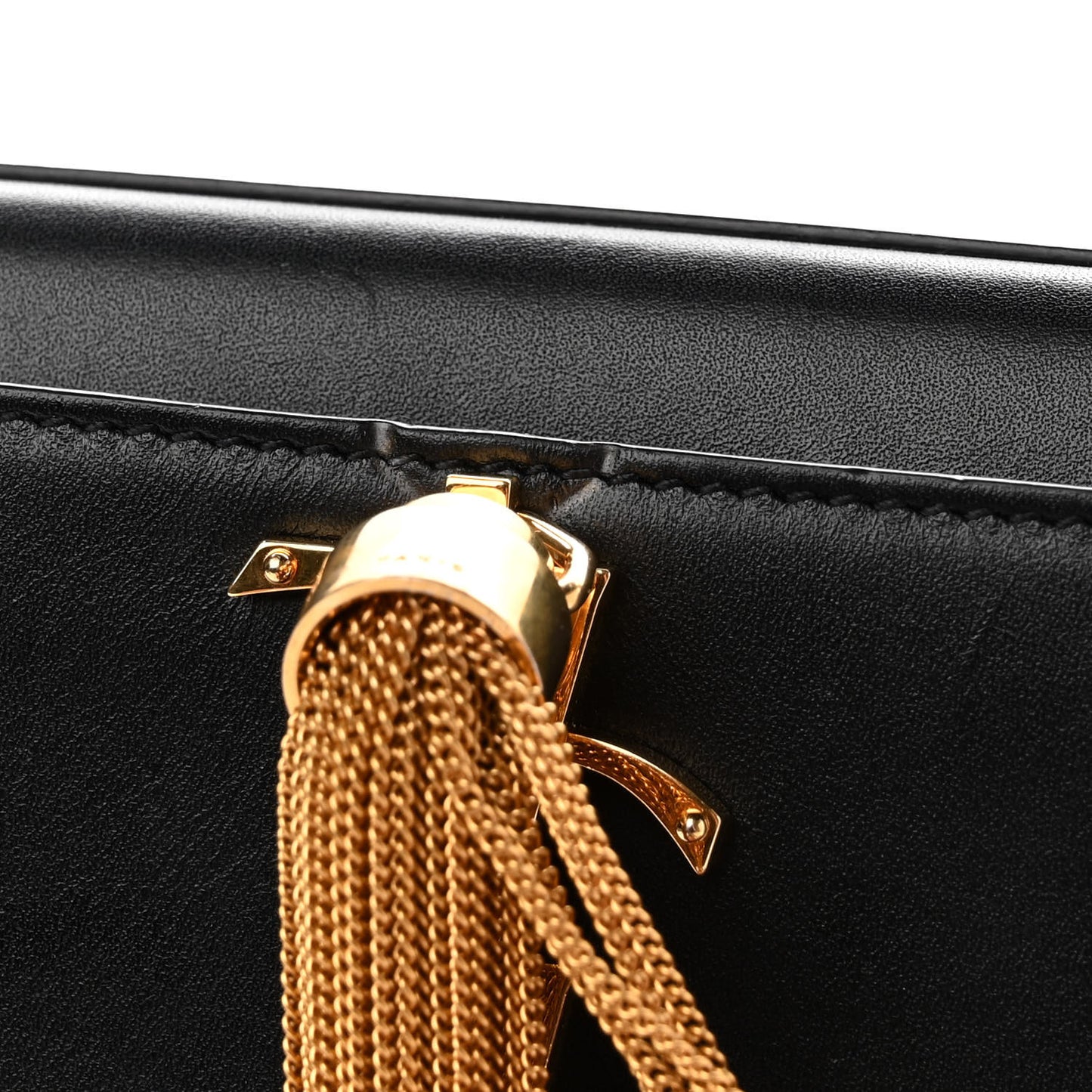 Calfskin Small Classic Monogram Kate Tassel Satchel Black
