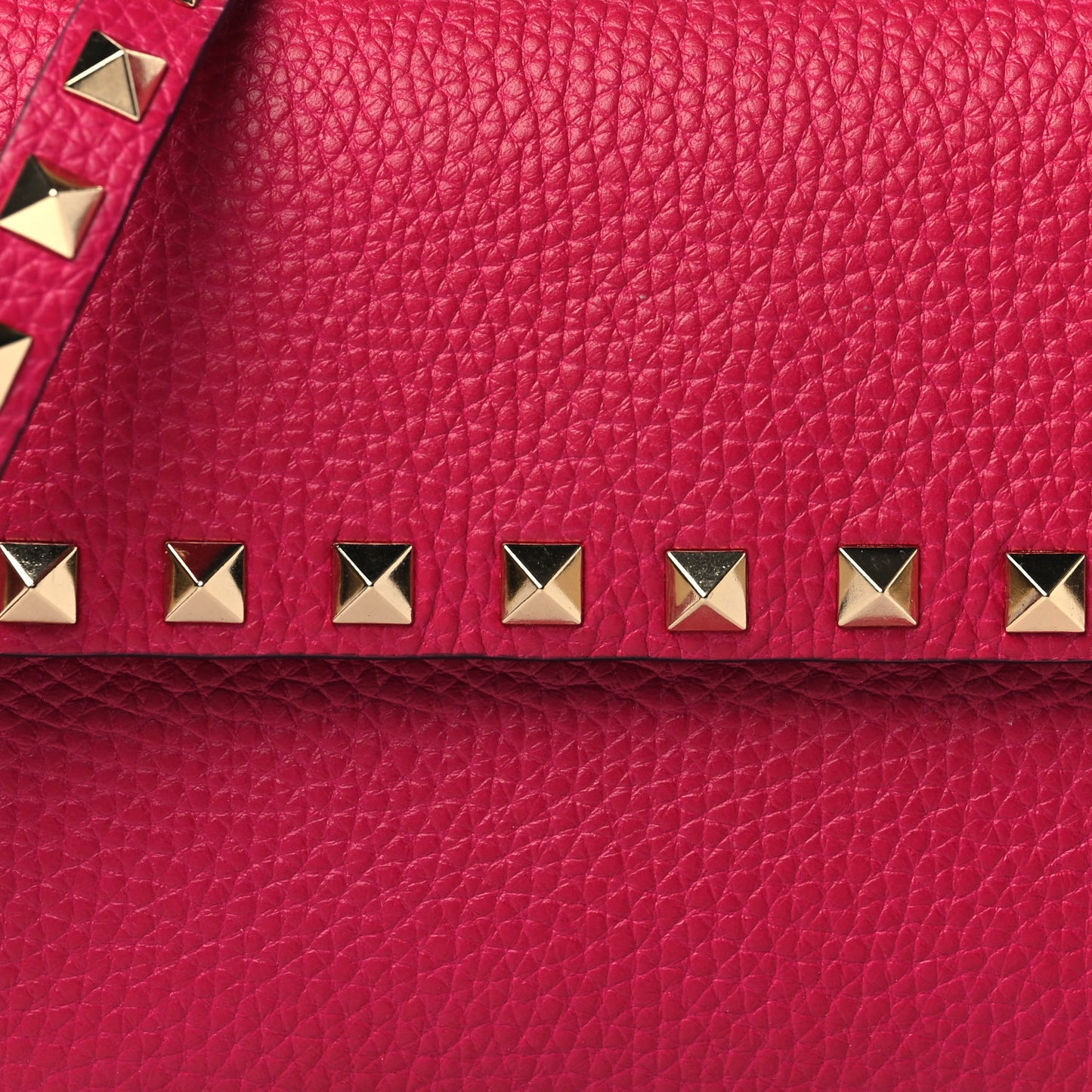 Grainy Calfskin Rockstud Crossbody Pouch Blossom