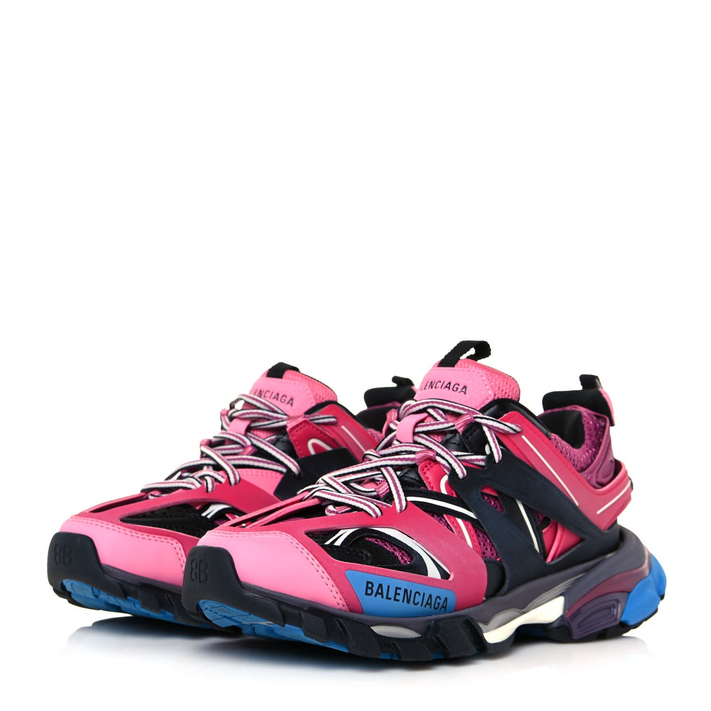 Mesh Nylon Metallic Fabric Womens Track Sneakers 37 Pink Blue