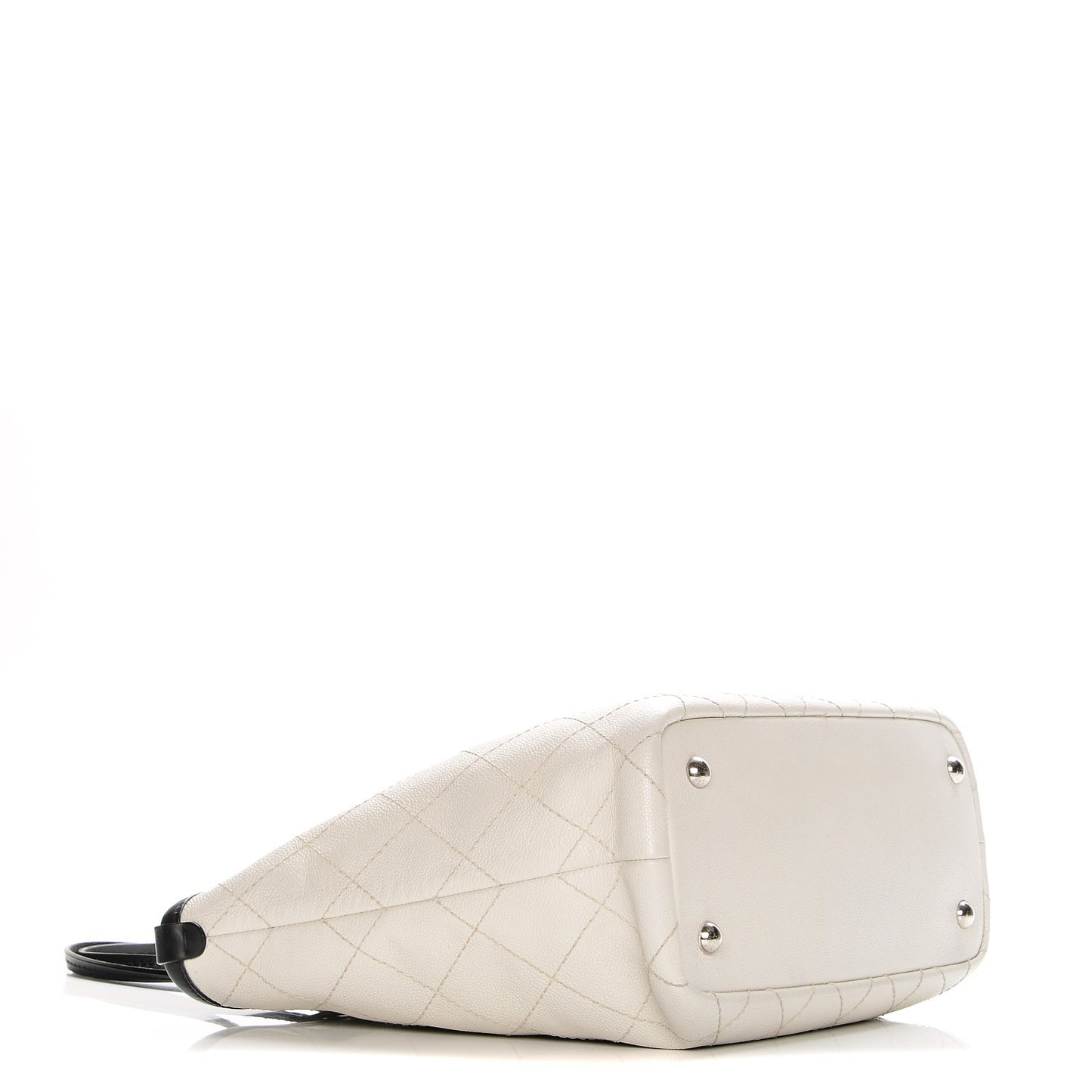 Grained Calfskin Shopping Fever Tote White