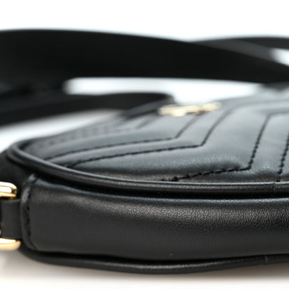 Gucci Calfskin Matelasse Mini GG Marmont Heart Shoulder Bag Black 8 of 9