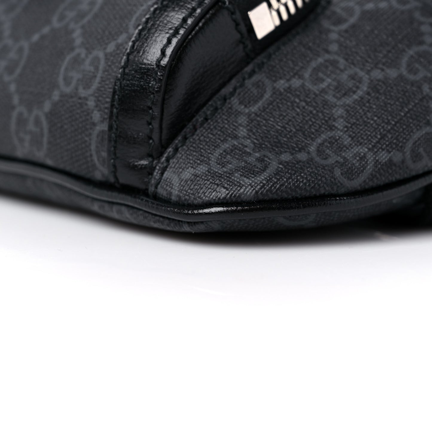 GG Supreme Monogram Textured Calfskin Retro Interlocking G Belt Bag Black