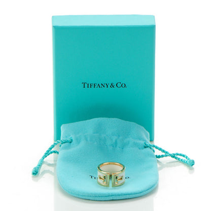 Tiffany 18K Yellow Gold White Ceramic T Cutout Ring 5 6 of 6