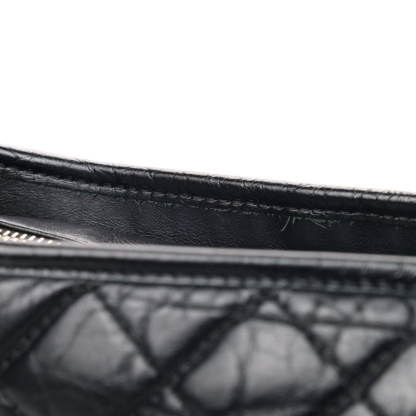 Aged Calfskin Quilted Medium Gabrielle Hobo Black