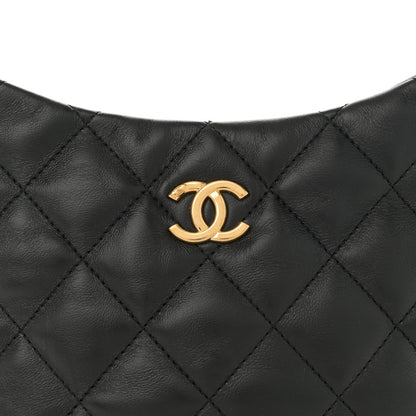 Chanel Lambskin Quilted CC Links Hobo Black 8 of 10