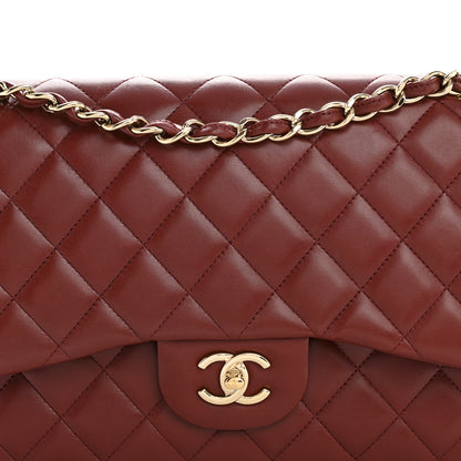 Chanel Lambskin Quilted Jumbo Double Flap Burgundy 8 of 14