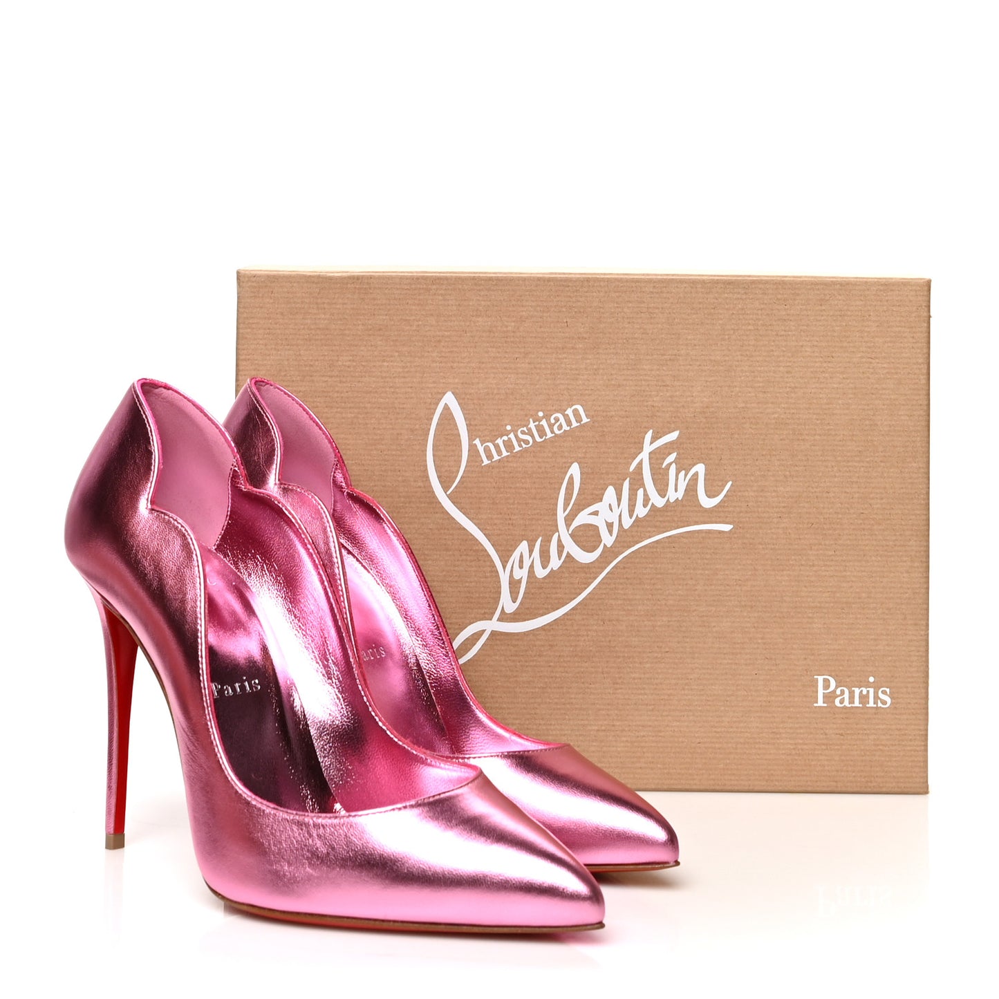 Metallic Calfskin Hot Chick 100 Pumps 38.5 Pink