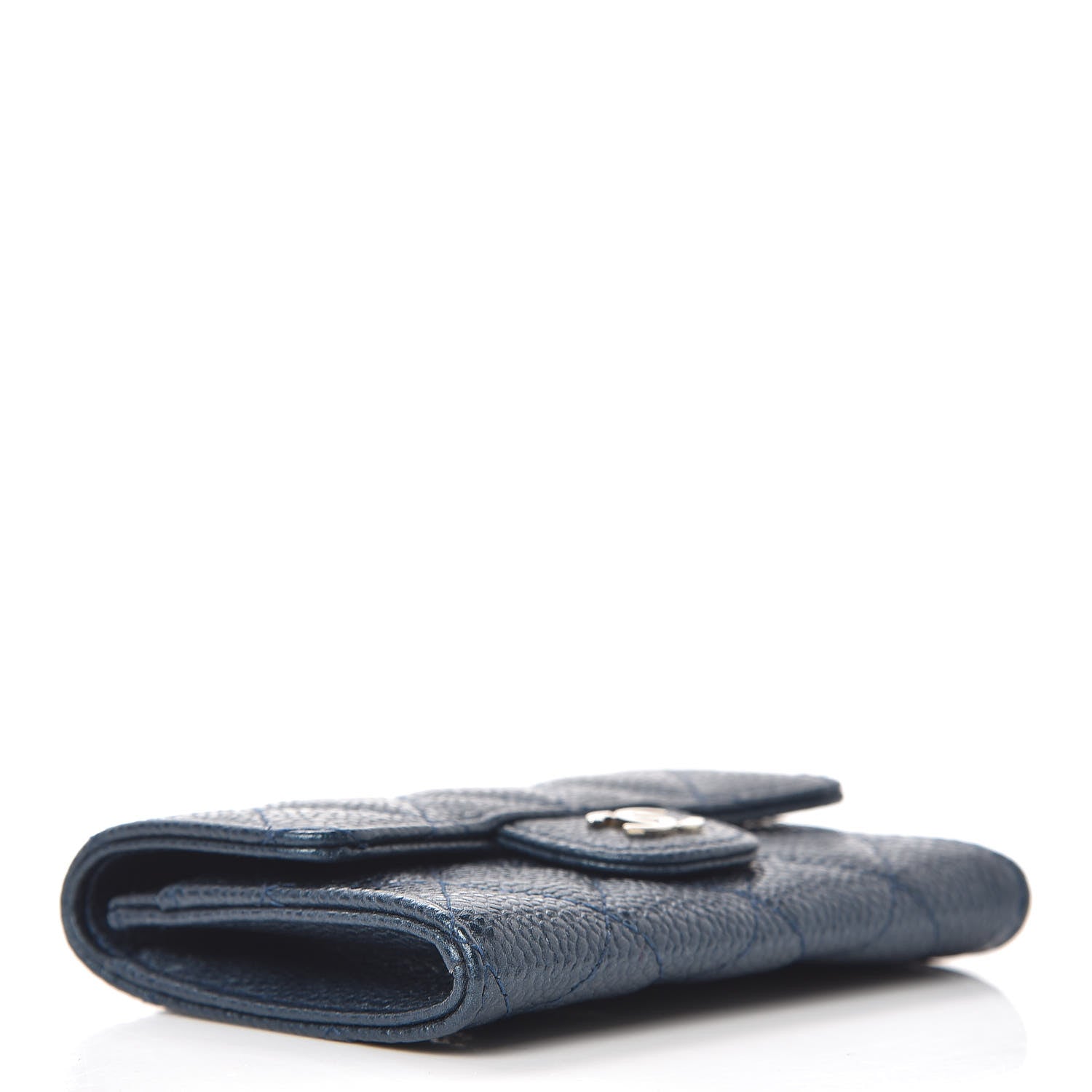 Chanel Iridescent Caviar Quilted Flap Card Holder Dark Blue 3 of 8