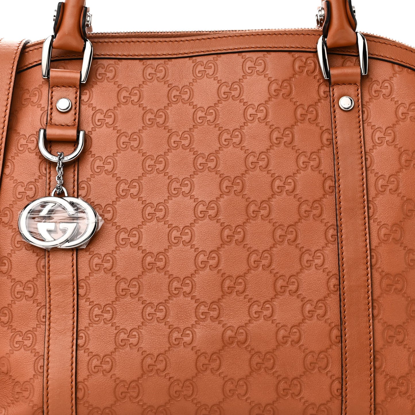 Guccissima Medium GG Charm Dome Satchel Brown