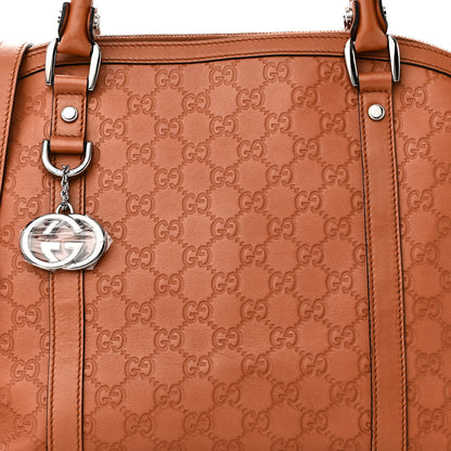 Gucci Guccissima Medium GG Charm Dome Satchel Brown 8 of 10