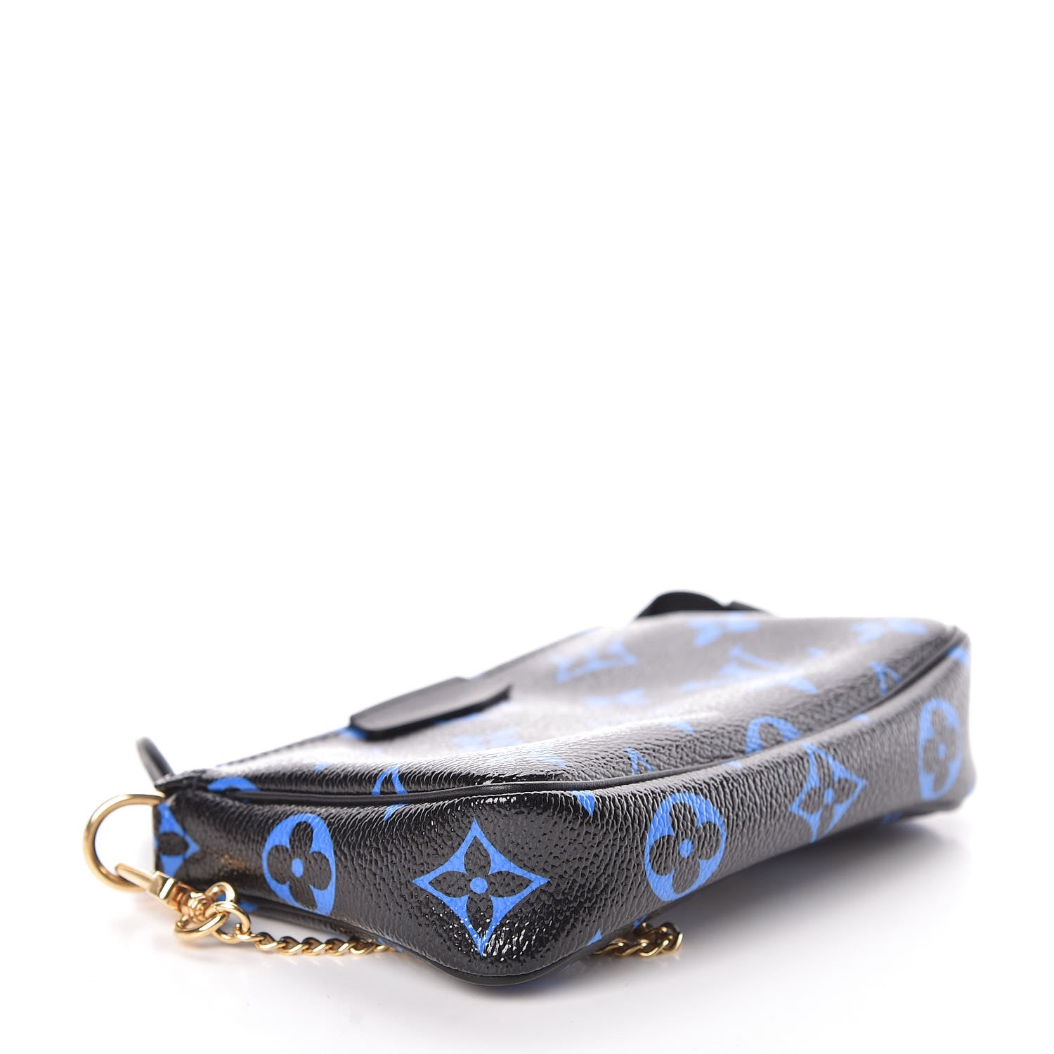 Louis Vuitton Colored Monogram Mini Pochette Accessories Blue Black 4 of 6