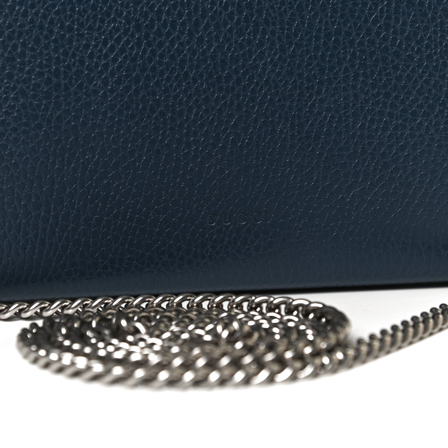 Gucci Dollar Calfskin Crystal Mini Dionysus Chain Wallet Blue Agata Black Diamond 7 of 10