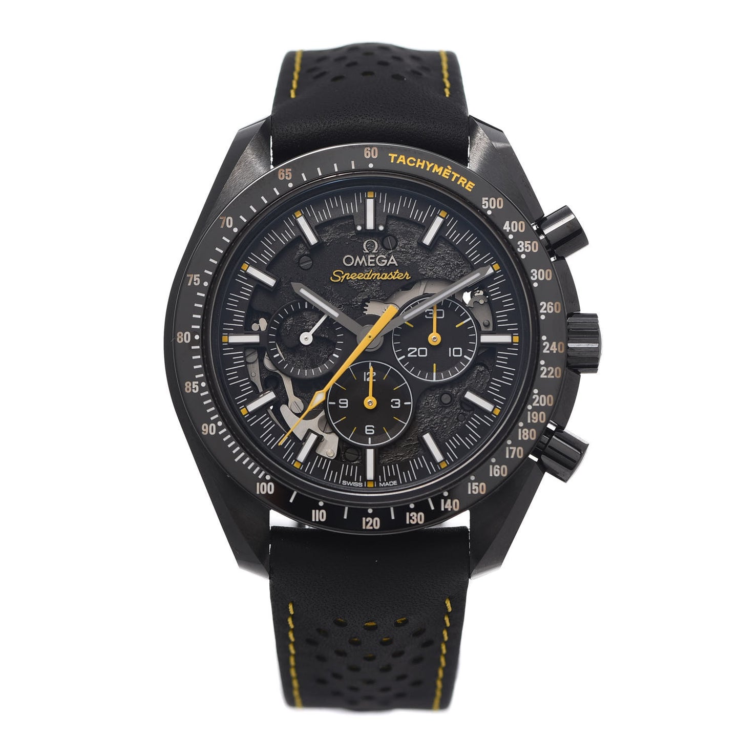 Ceramic Calfskin 44mm Speedmaster "Dark Side Of The Moon" Chronograph Manual Winding Watch Black 311.92.44.30.01.001