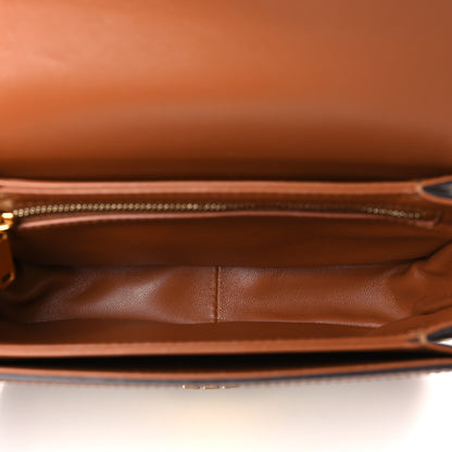 Celine Textile Natural Calfskin Teen Triomphe White Tan 5 of 9
