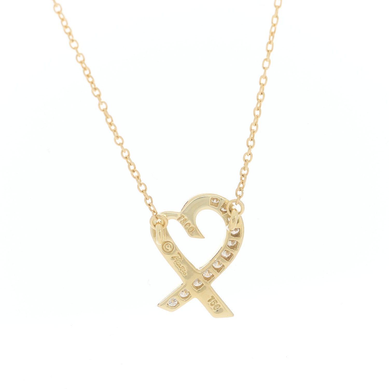 Tiffany 18K Yellow Gold Diamond Small Paloma Picasso Loving Heart Pendant Necklace 6 of 6
