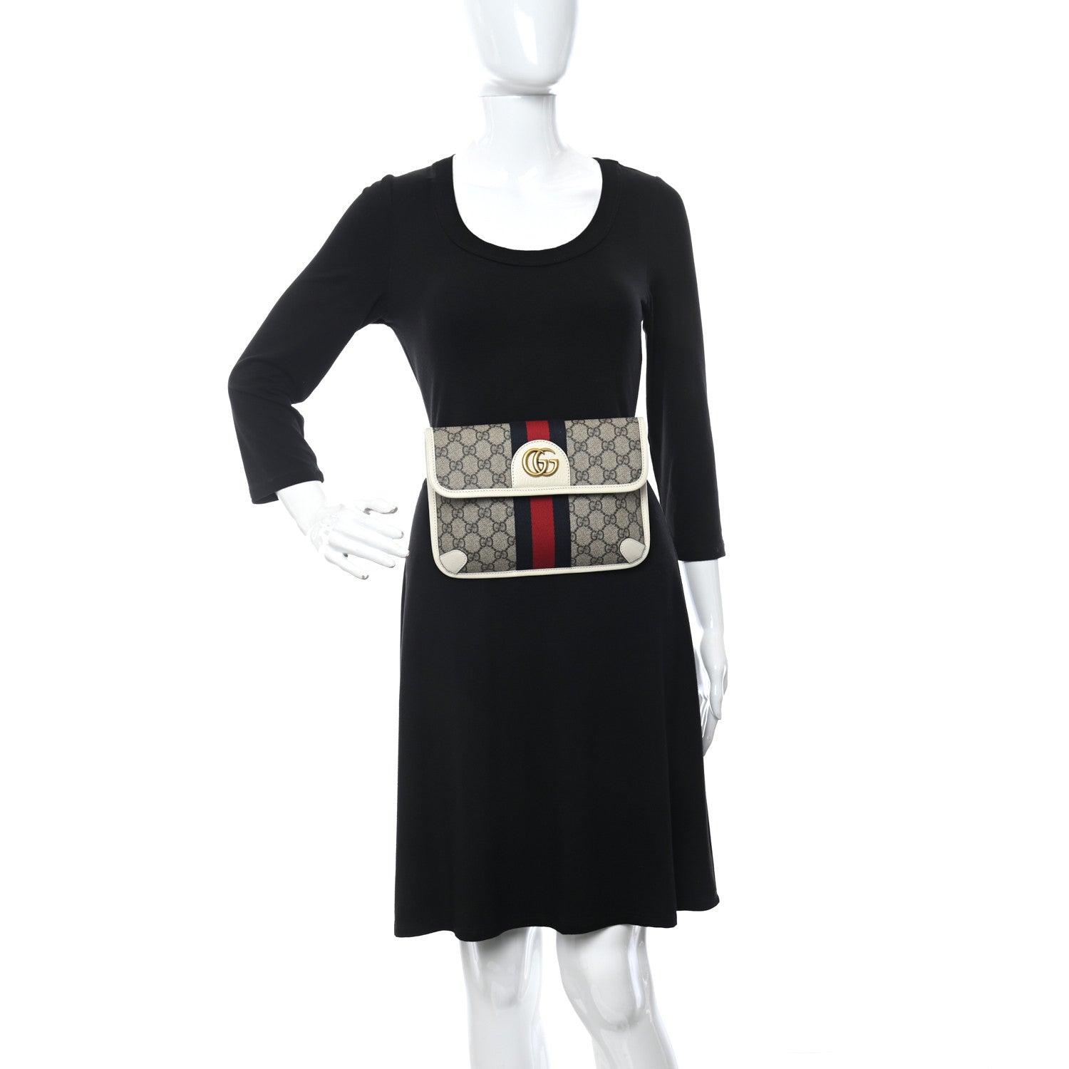 Gucci GG Supreme Monogram Web Small Ophidia Belt Bag 100 40 Brown White 2 of 11