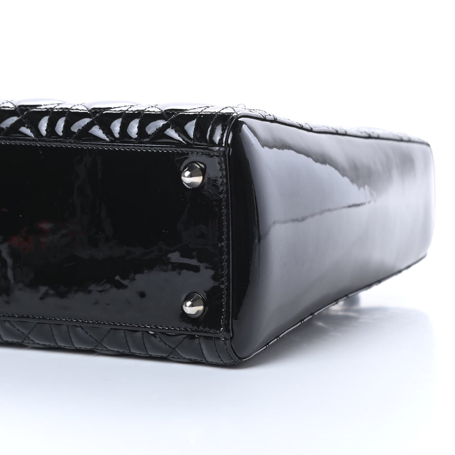 Patent Cannage Large Lady Dior Black