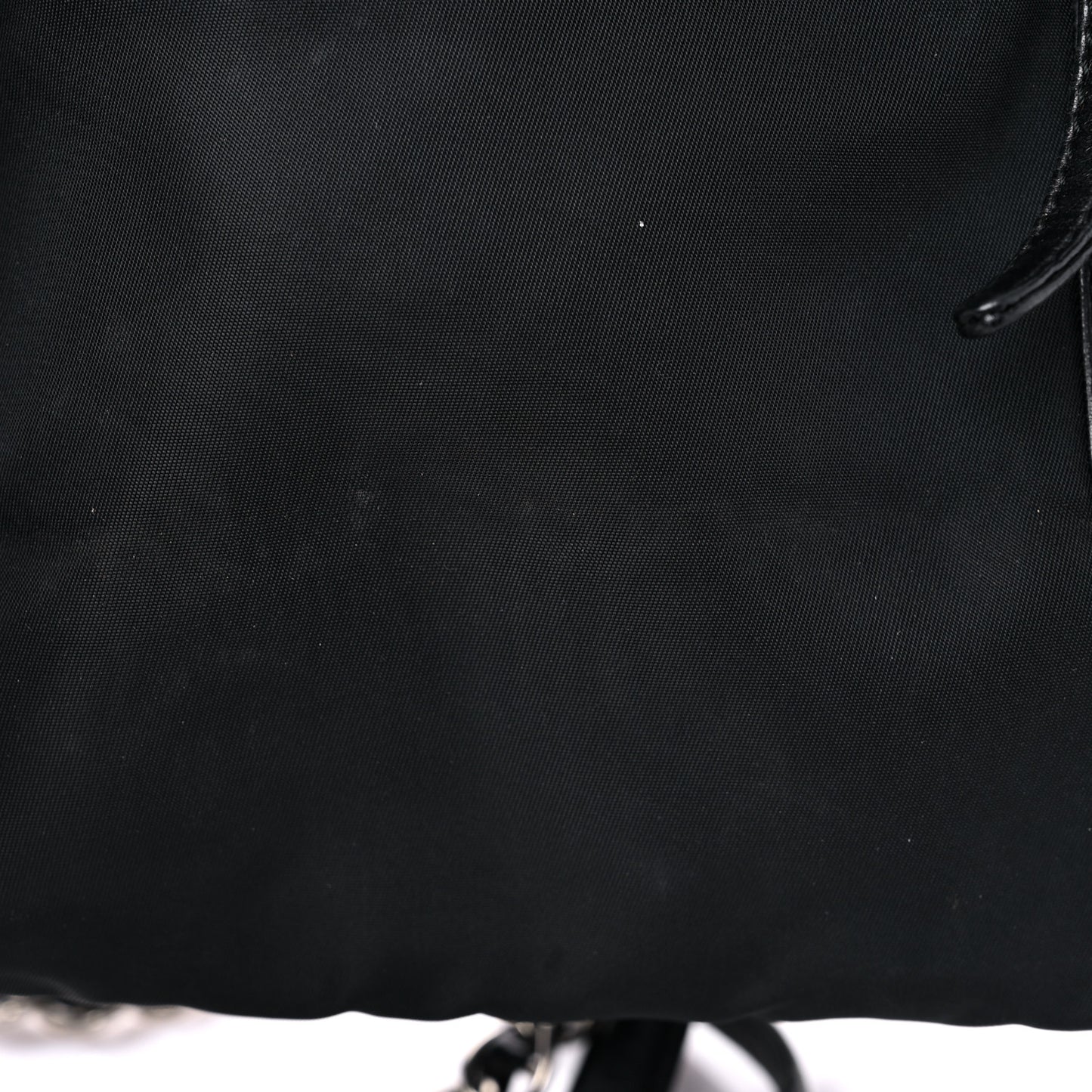 Nylon Tessuto Acciaio Chain Shoulder Bag Black