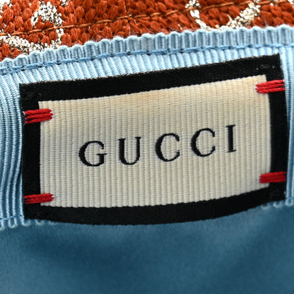 Gucci Canvas Lame GG Monogram Bucket Hat M Burnt Orange Silver 8 of 11