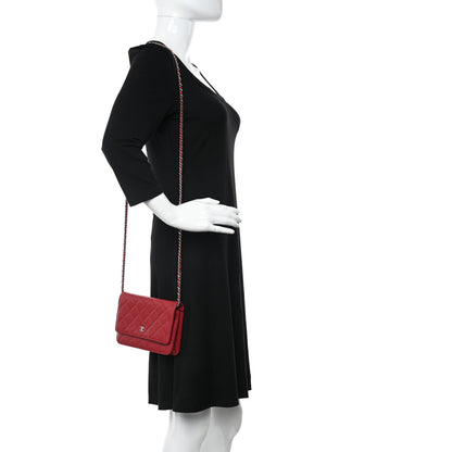 Chanel Caviar Quilted Wallet On Chain WOC Red 2 of 14