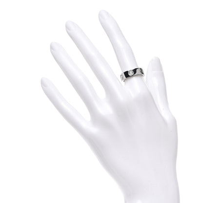 Cartier 18K White Gold 3 Diamond 5.5mm LOVE Ring 50 5.25 2 of 5