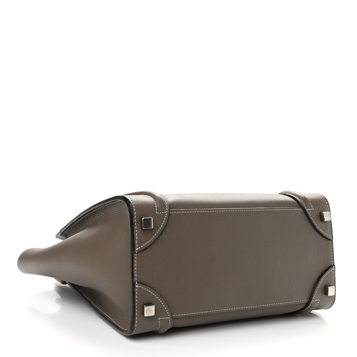 Celine Drummed Calfskin Micro Luggage Souris 4 of 9