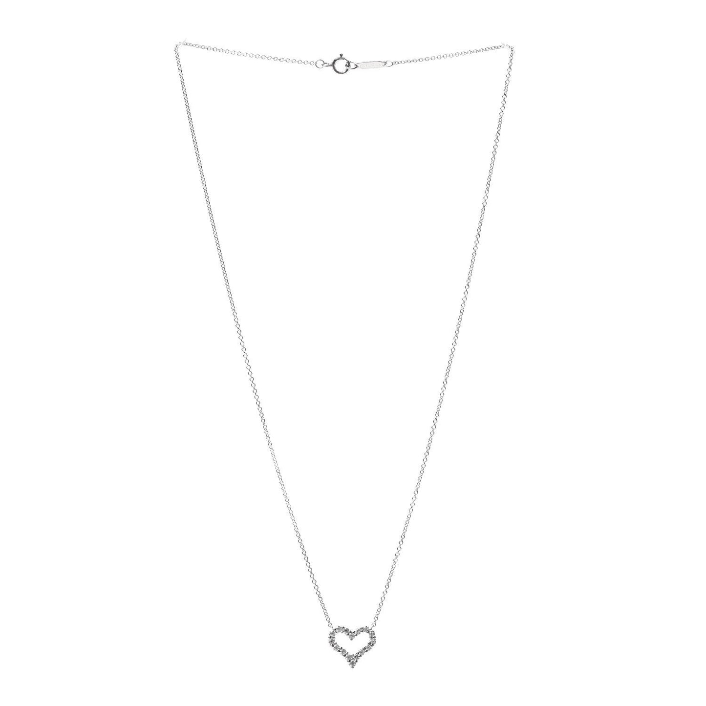 Platinum Diamond Mini Heart Pendant Necklace