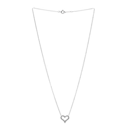 Tiffany Platinum Diamond Mini Heart Pendant Necklace 3 of 6