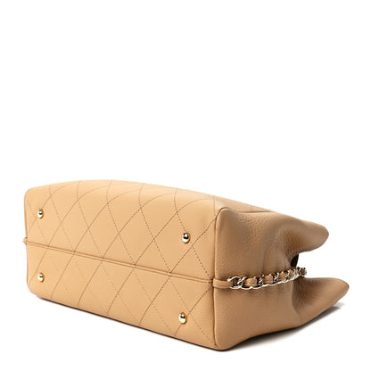 Chanel Bullskin Stitched Medium Shopping Bag Beige 9 of 11