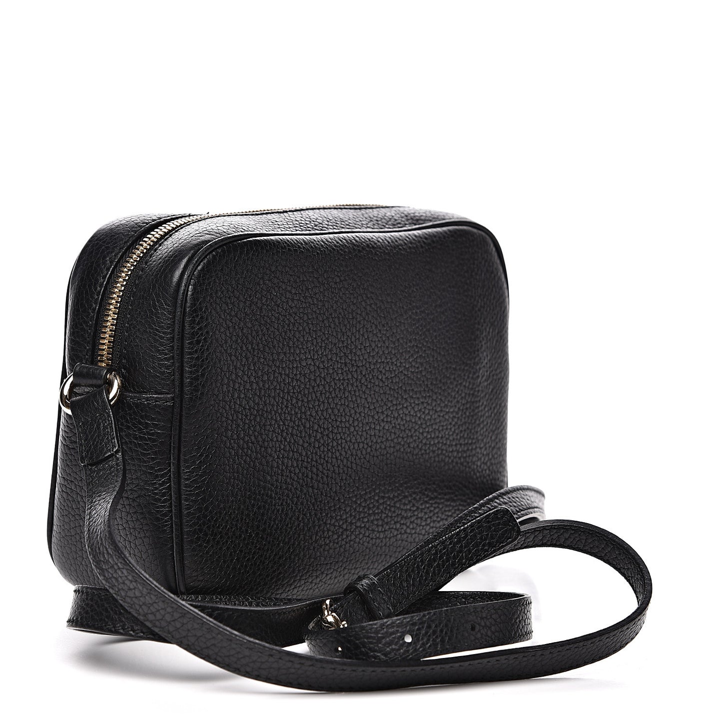 Pebbled Calfskin Small Soho Disco Bag Black
