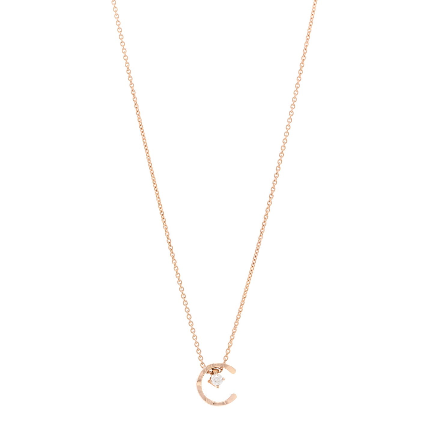 18K Beige Gold Diamond Coco Crush C Necklace