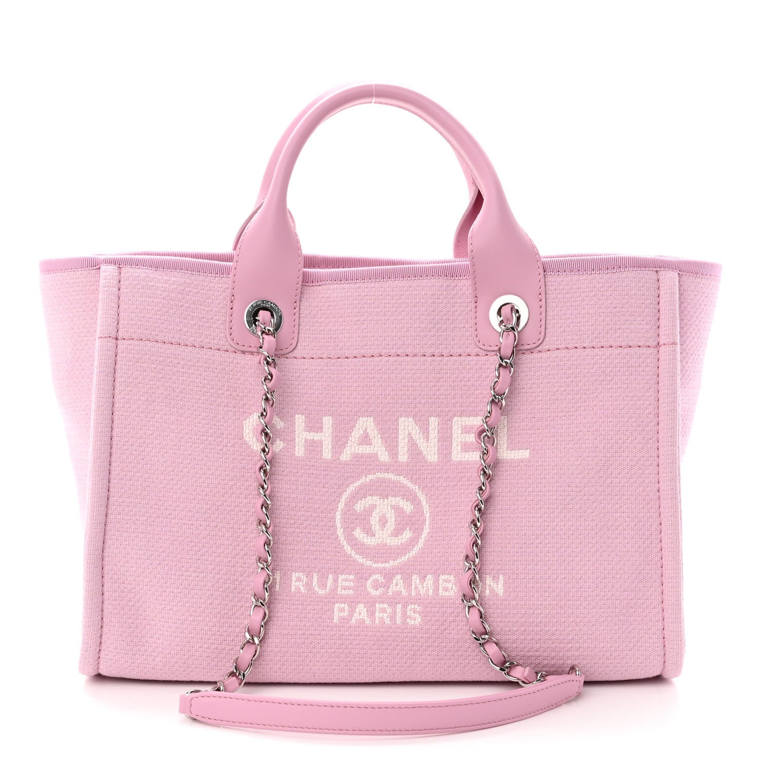 Chanel Mixed Fibers Small Deauville Tote Pink 3 of 11