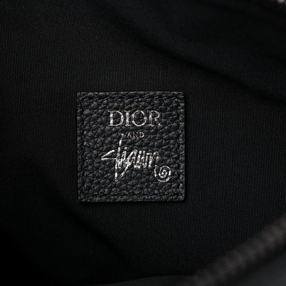 Christian Dior X SHAWN STUSSY Grained Calfskin Saddle Bag Black 6 of 9