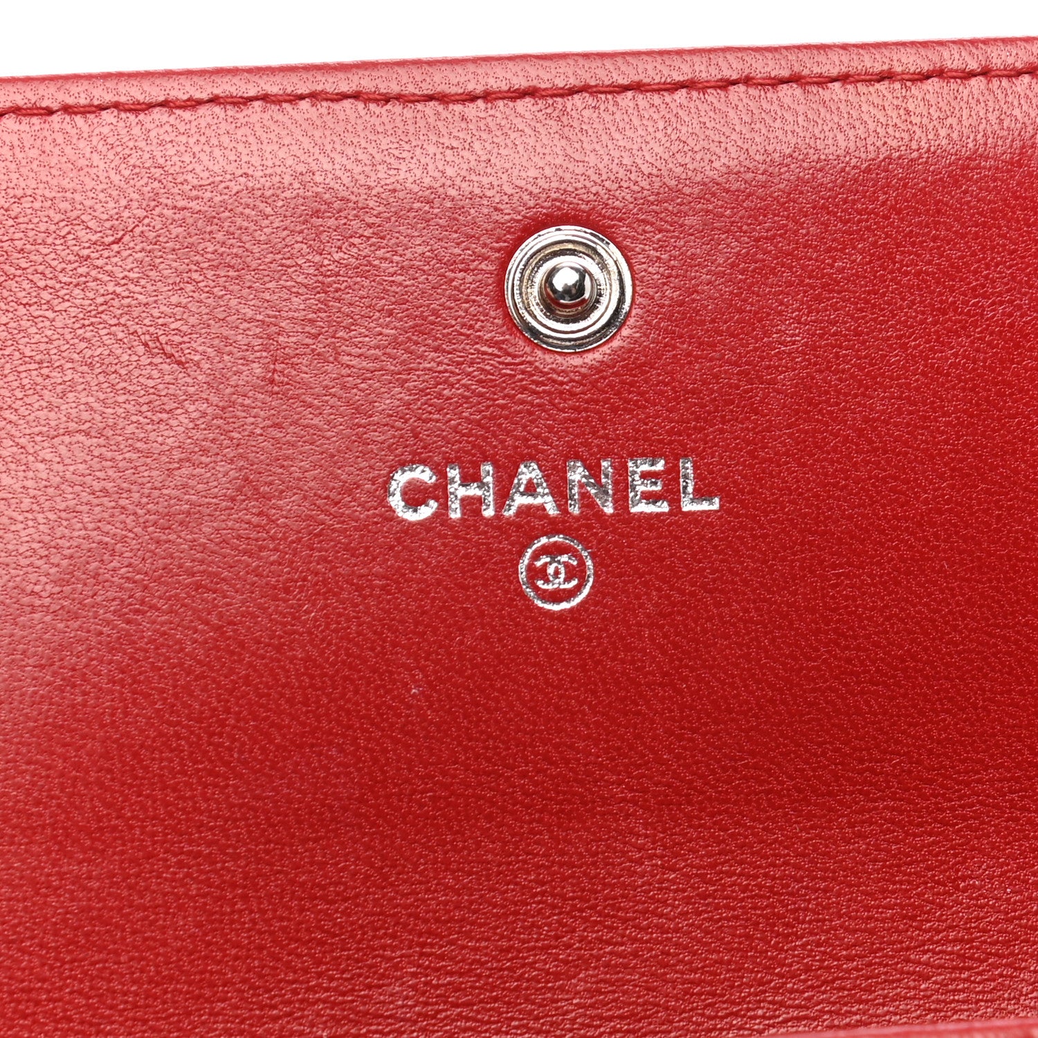 Chanel Lambskin Quilted Boy Flap Wallet Red 6 of 9