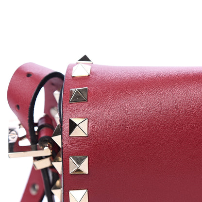 Valentino Garavani Vitello Medium Rockstud Flap Saddle Bag Scarlet 6 of 12