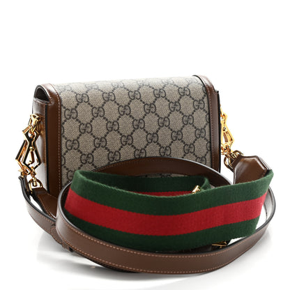 Gucci GG Supreme Monogram Web Mini Horsebit 1955 Shoulder Bag Beige Brown Sugar 5 of 8