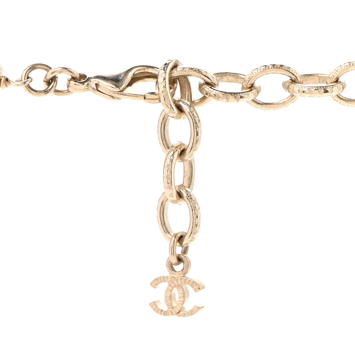 Pearl Crystal CC Long Strand Necklace Gold Multicolor