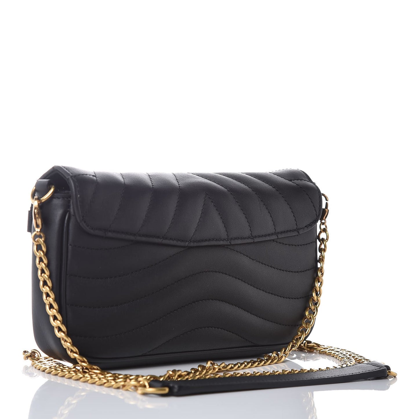 Calfskin New Wave Chain Pochette Black