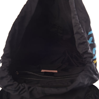 Gucci Techno Canvas GucciGhost Double Buckle Backpack Black New Acquamarine 5 of 11