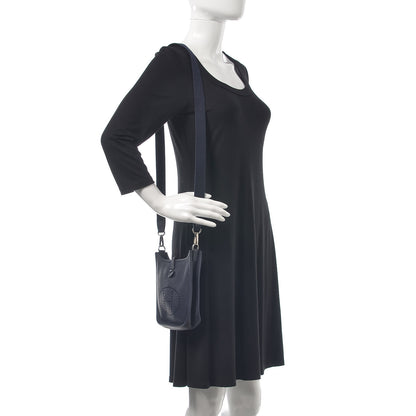 Hermes Taurillon Clemence Amazone Evelyne TPM Bleu Nuit Bleu Indigo 2 of 9