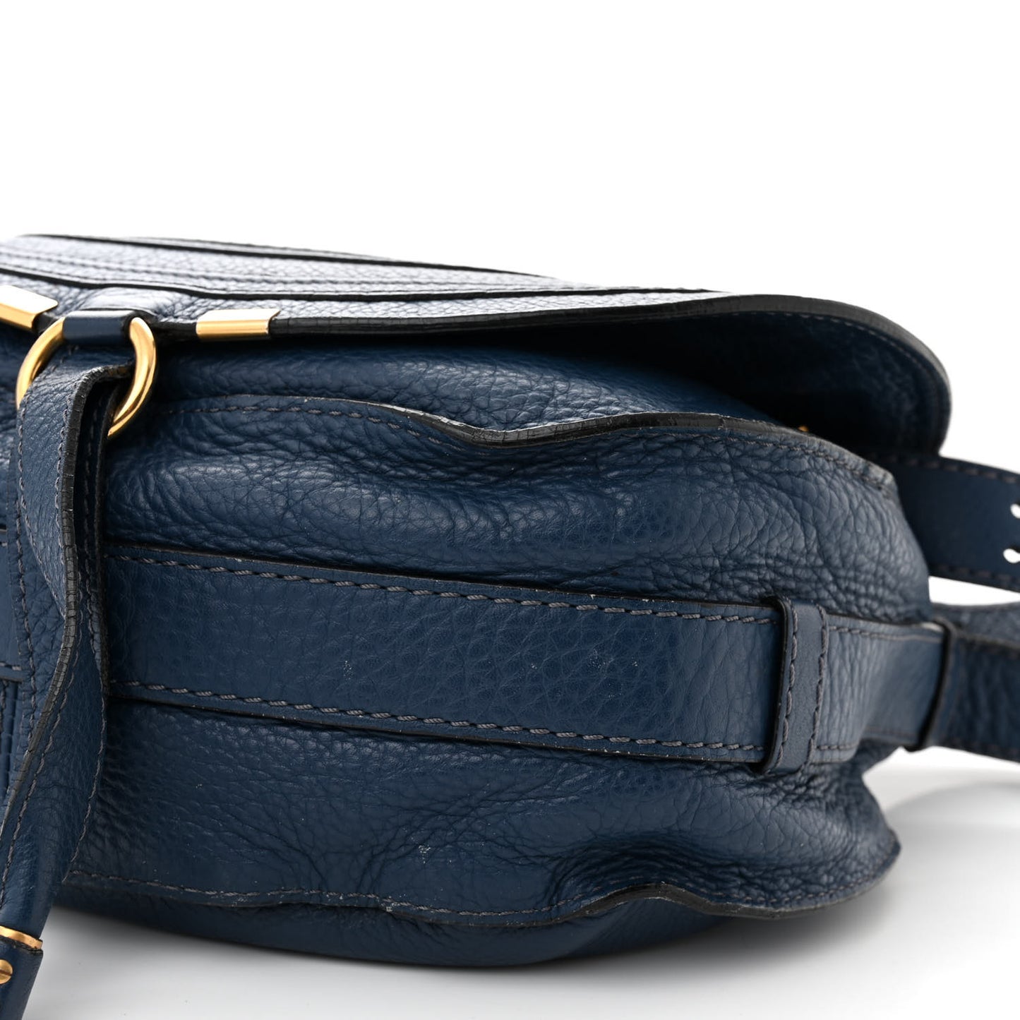 Calfskin Medium Marcie Round Crossbody Bag Royal Navy