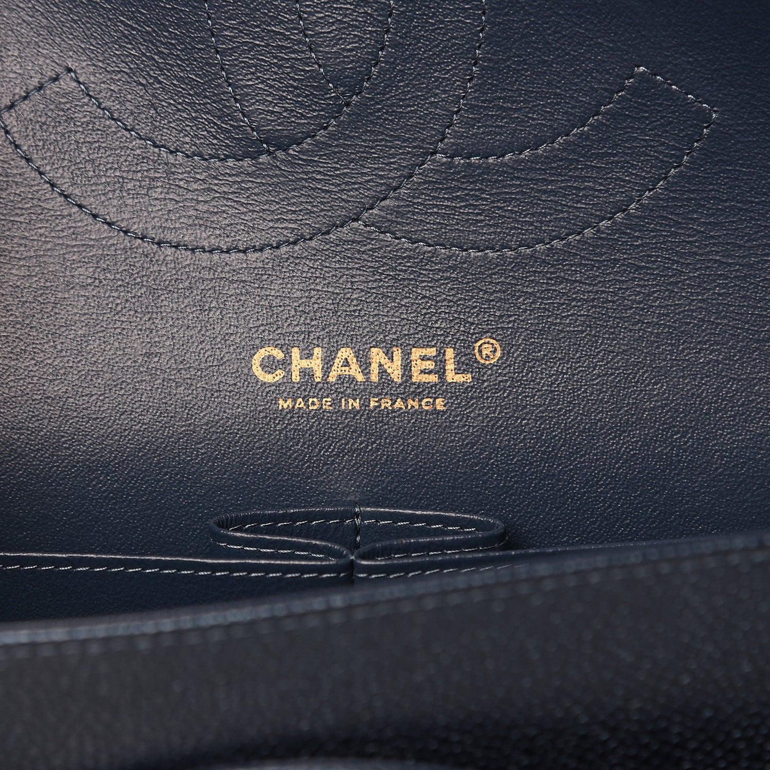 Chanel Iridescent Caviar Quilted Jumbo Double Flap Dark Blue 6 of 12