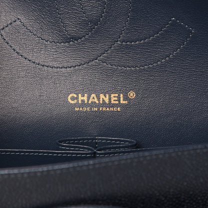 Chanel Iridescent Caviar Quilted Jumbo Double Flap Dark Blue 6 of 12