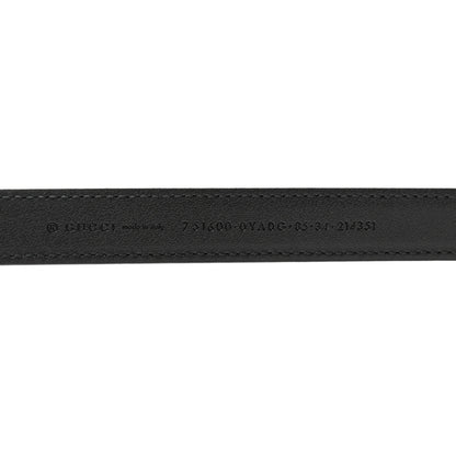 Gucci Plutone Calfskin Gucci Buckle 20mm Thin Belt 85 34 Black 3 of 5