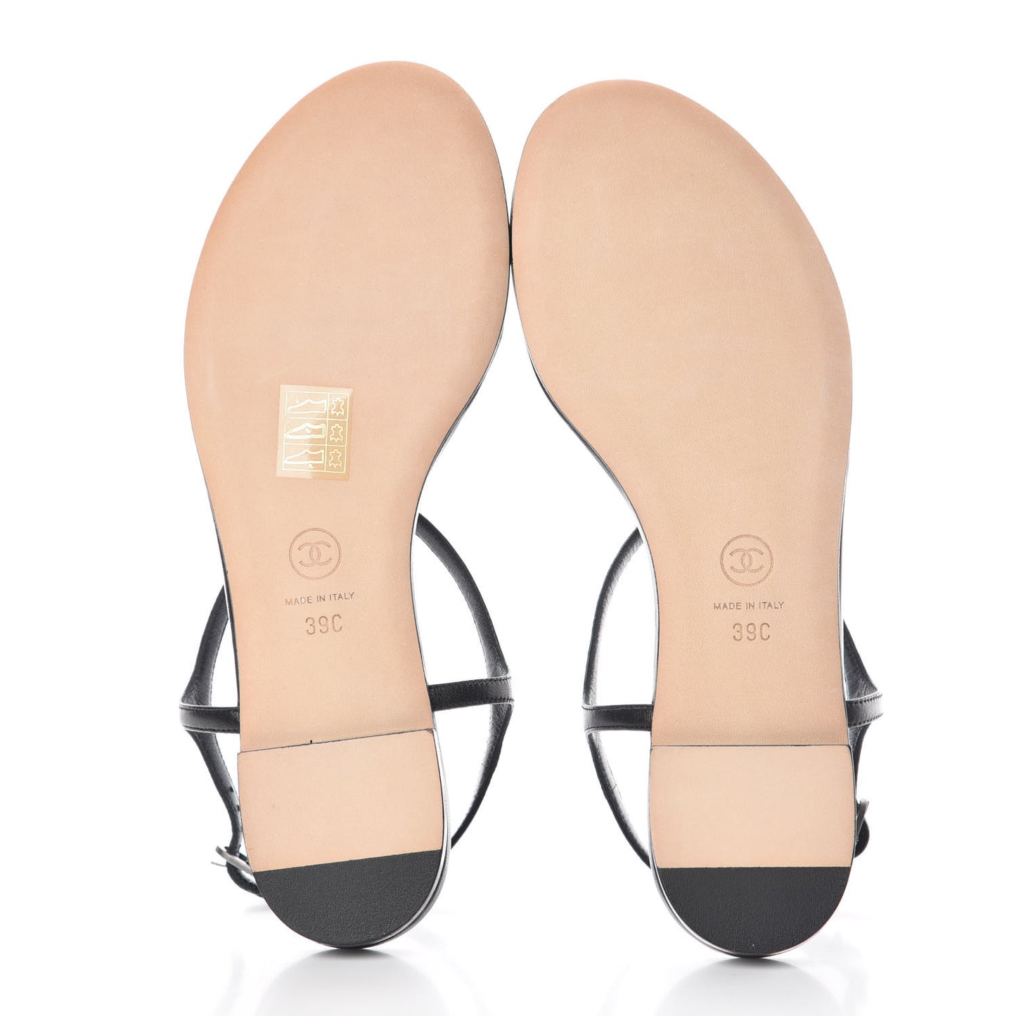 Lambskin Crystal CC Thong Sandals 39 Black